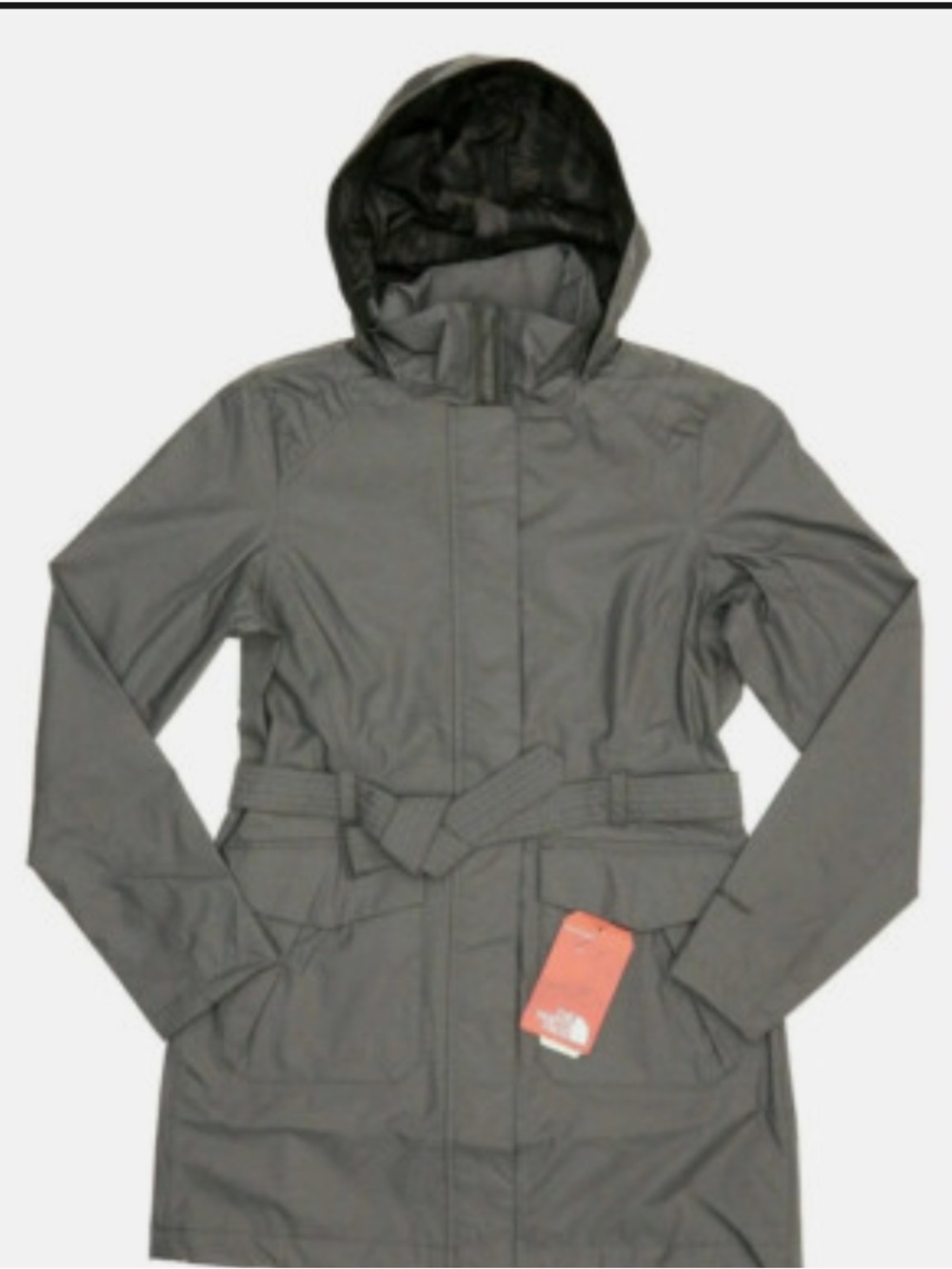 The North Face Women's Gray Hooded Belted Trench Coat